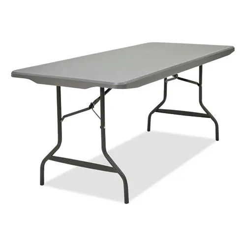 Indestructable Commercial Folding Table, Rectangular, 72" X 30" X 29", Charcoal Top, Charcoal Base/Legs 1