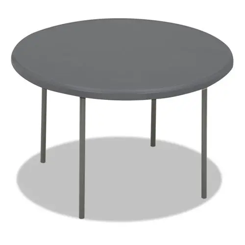 Indestructables Too 1200 Series Resin Folding Table, 48 Dia X 29H, Charcoal 1