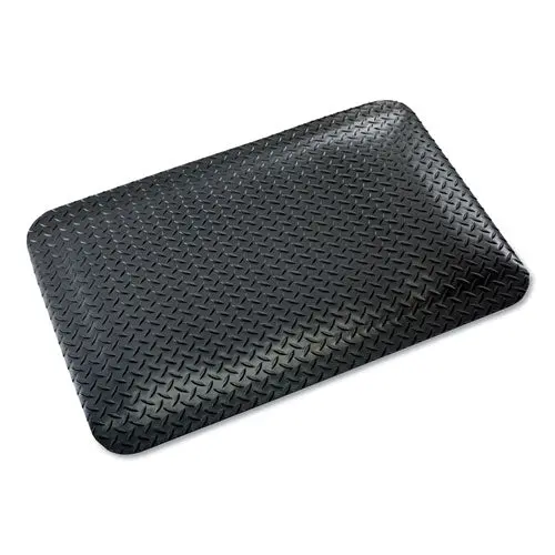Industrial Deck Plate Anti-Fatigue Mat, Vinyl, 24 X 36, Black 1