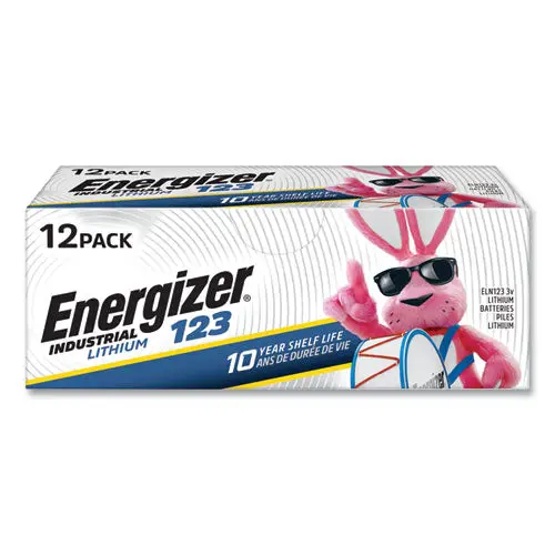 Industrial Lithium Cr123 Photo Battery, 3 V, 12/Pack 1