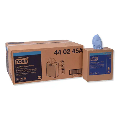 Industrial Paper Wiper, 4-Ply, 8.54 X 16.5, Blue, 90 Towels-Box, 10 Box-Carton 1
