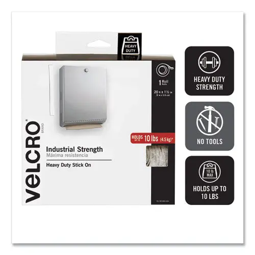 Industrial-Strength Heavy-Duty Fasteners With Dispenser Box, 2" X 15 Ft, White 1