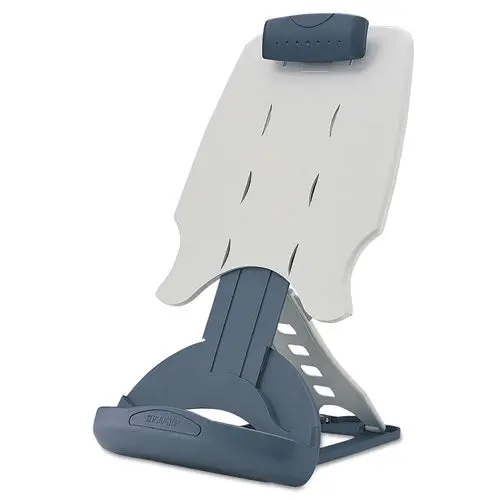 Insight Adjustable Desktop Copyholder, Plastic, Holds 50 Sheets, Gray-Dark Blue 1