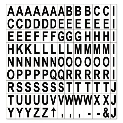 Interchangeable Magnetic Board Accessories, Letters, Black, 3-4"H 1