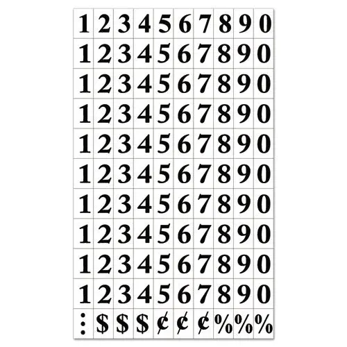 Interchangeable Magnetic Board Accessories, Numbers, Black, 3-4"H 1