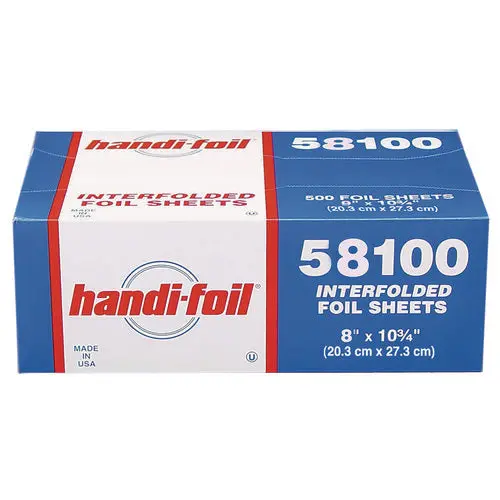 Interfolded Foil Sheets, 55 Gauge, 8 X 10.75, 500 Sheets/Box, 6 Boxes/Carton 1
