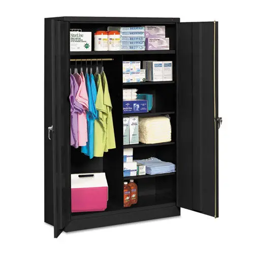 Jumbo Combination Steel Storage Cabinet, 48W X 24D X 78H, Black 1