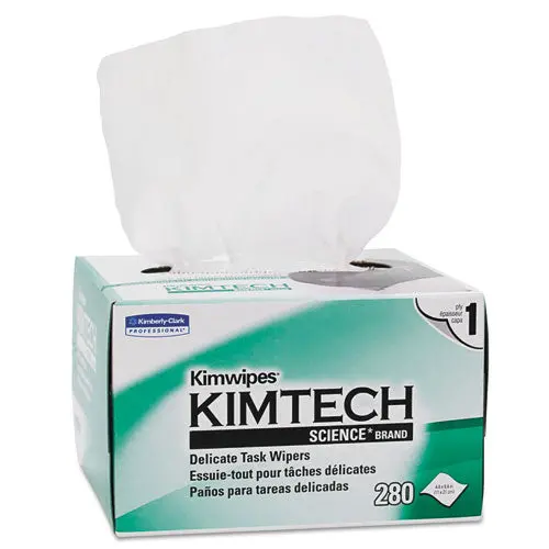 Kimwipes, Delicate Task Wipers, 1-Ply, 4 2-5 X 8 2-5, 280-Box 1