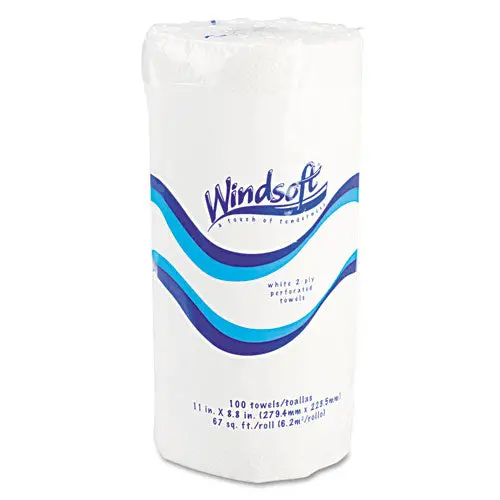 Kitchen Roll Towels, 2 Ply, 11 X 8.8, White, 100-Roll 1