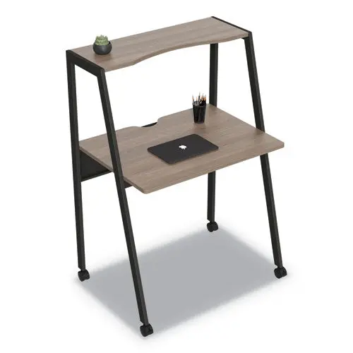 Kompass Flexible Home-Office Desk, 33W X 23.75D X 48H, Natural Walnut 1