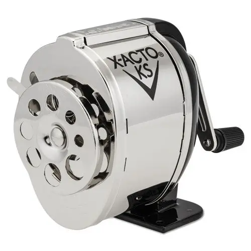 Ks Manual Classroom Pencil Sharpener, Table-Wall-Mount, Manual, 2.75" X 4.75" X 4.25", Black-Nickel 1