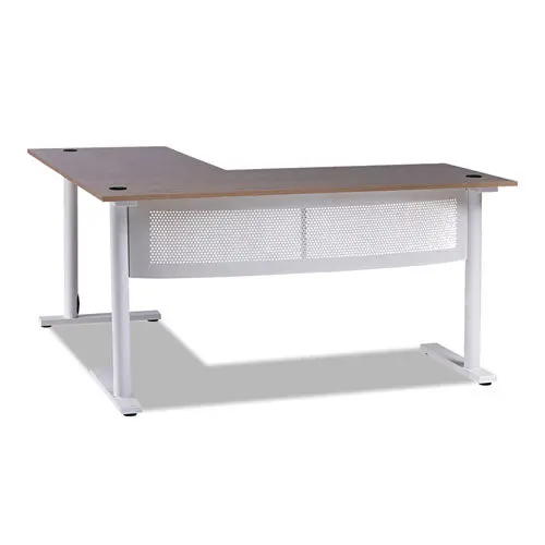 L-Shaped Writing Desk, 59.05" X 59.05" X 29.53", Beigewood/White 1
