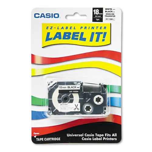 Label Printer Iron-On Transfer Tape, 0.75" X 26 Ft, Black On White 1