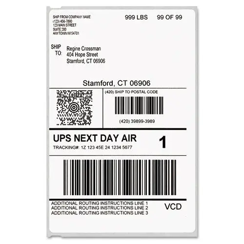 Labelwriter Shipping Labels, 4" X 6", White, 220 Labels-Roll 1