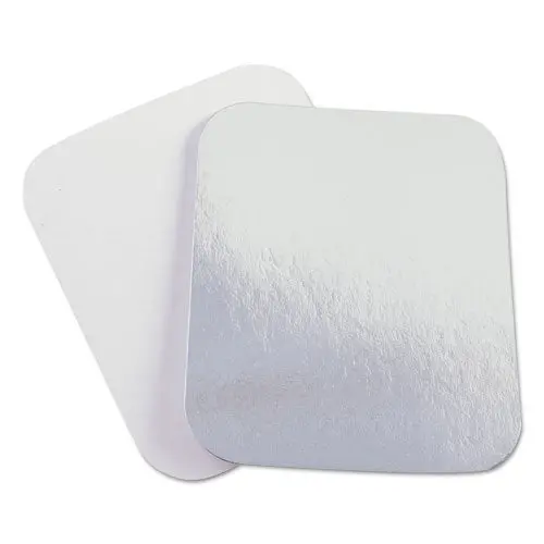Laminated Board Lid, 7 X 5, Silver/White, Aluminum, 500/Carton 1