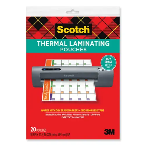 Laminating Pouches, 3 Mil, 8.9 X 11.4, Clear, 20/Pack 1