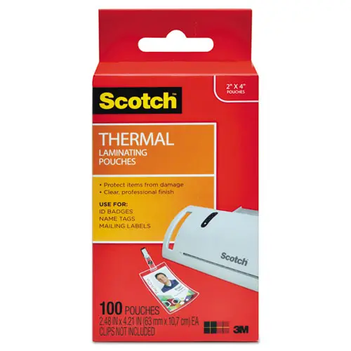 Laminating Pouches, 5 Mil, 2.25" X 4.25", Gloss Clear, 100-Pack 1