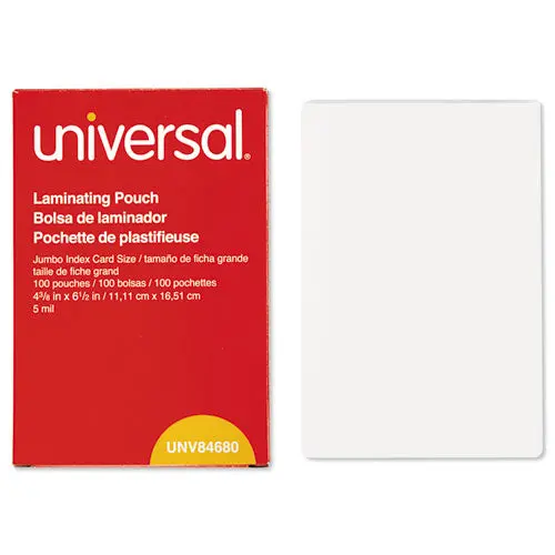 Laminating Pouches, 5 Mil, 6.5" X 4.38", Crystal Clear, 100-Box 1