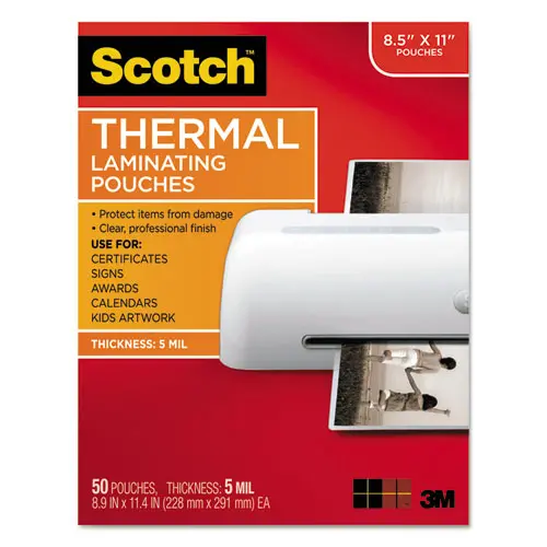 Laminating Pouches, 5 Mil, 9" X 11.5", Gloss Clear, 50-Pack 1