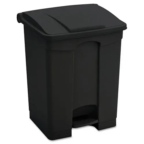 Large Capacity Plastic Step-On Receptacle, 23 Gal, Black 1