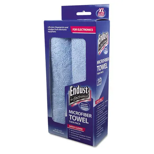 Large-Sized Microfiber Towels Two-Pack, 15 X 15, Unscented, Blue, 2-Pack 1