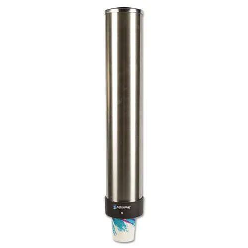 Large Water Cup Dispenser W-Removable Cap, Wall Mounted, Stainless Steel 1