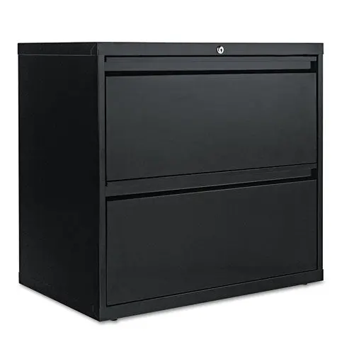 Lateral File, 2 Legal-Letter-Size File Drawers, Black, 30" X 18" X 28" 1