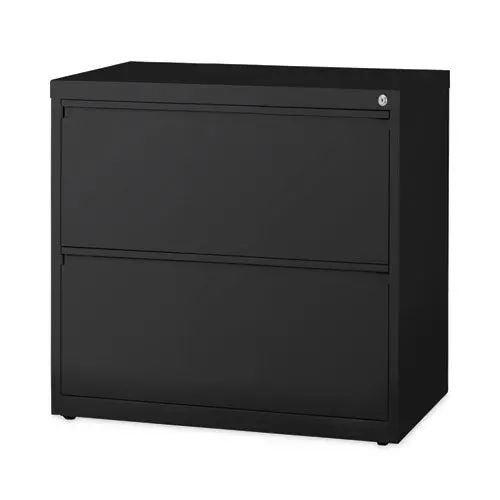 Lateral File Cabinet, 2 Letter-Legal-A4-Size File Drawers, Black, 30 X 18.62 X 28 1