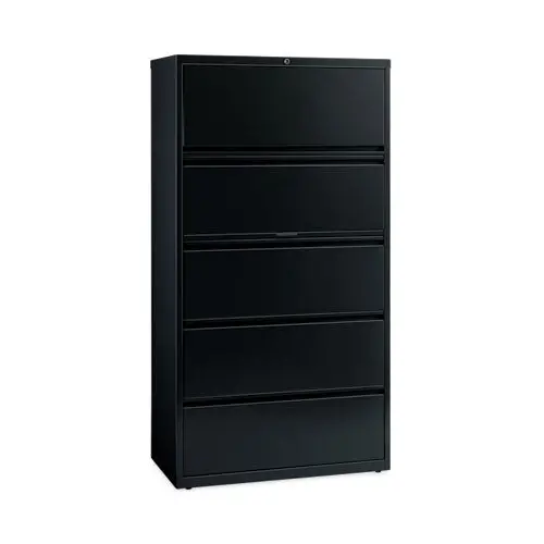 Lateral File Cabinet, 5 Letter-Legal-A4-Size File Drawers, Black, 30 X 18.62 X 67.62 1
