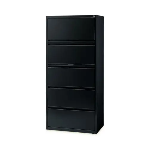 Lateral File Cabinet, 5 Letter-Legal-A4-Size File Drawers, Black, 30 X 18.62 X 67.62 1