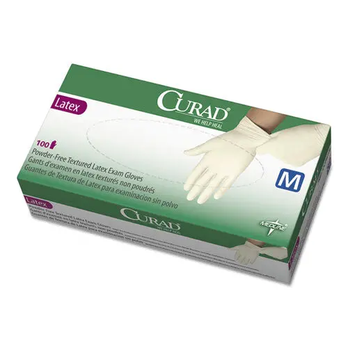 Latex Exam Gloves, Powder-Free, Medium, 100-Box 1