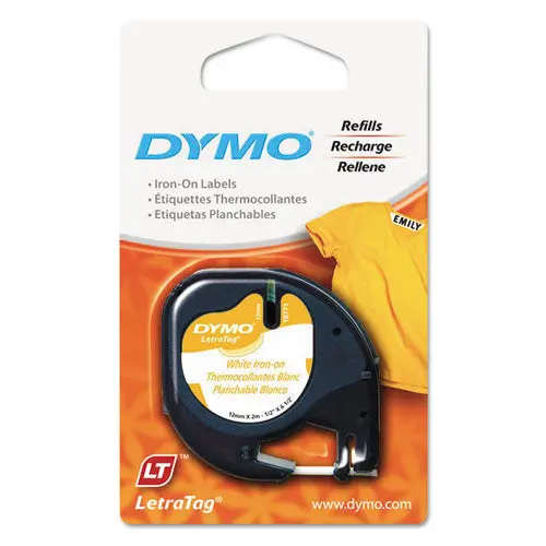 Letratag Fabric Iron-On Labels, 0.5" X 6.5 Ft, White 1