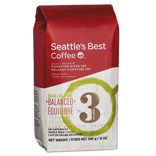 Level 3 Whole Bean Coffee, Decaffeinated, 12 Oz Pack, 6/Carton 1