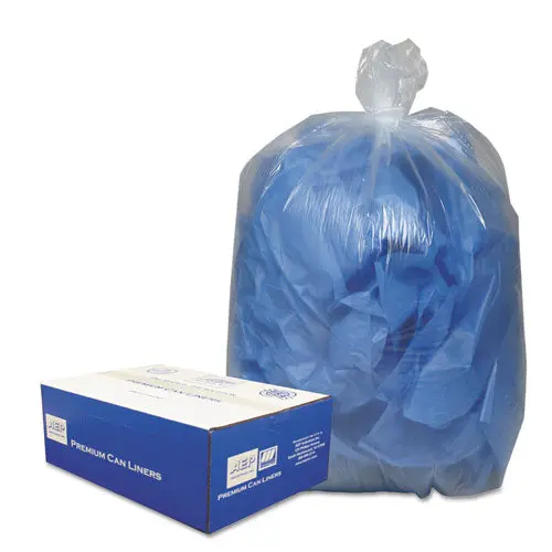 Linear Low-Density Can Liners, 10 Gal, 0.6 Mil, 24" X 23", Clear, 500-Carton 1
