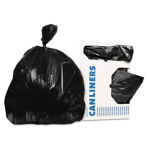 Linear Low-Density Can Liners, 30 Gal, 0.9 Mil, 30" X 36", Black, 200-Carton 1