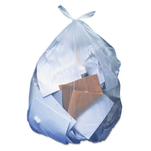 Linear Low-Density Can Liners, 60 Gal, 1.1 Mil, 38" X 58", Clear, 100-Carton 1