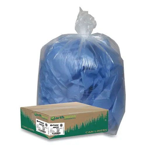 Linear Low Density Clear Recycled Can Liners, 23 Gal, 1.25 Mil, 28.5" X 43", Clear, 150-Carton 1