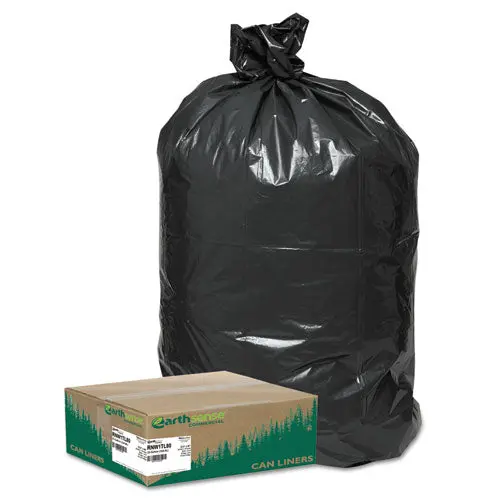 Linear Low Density Large Trash And Yard Bags, 33 Gal, 0.9 Mil, 32.5" X 40", Black, 80-Carton 1