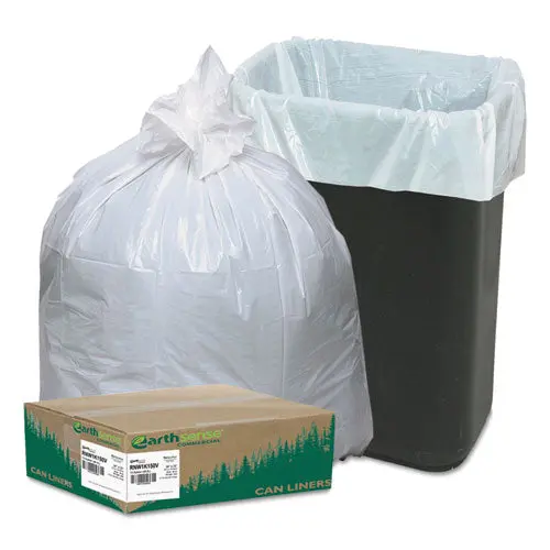 Linear-Low-Density Recycled Tall Kitchen Bags, 13 Gal, 0.85 Mil, 24" X 33", White, 150-Box 1