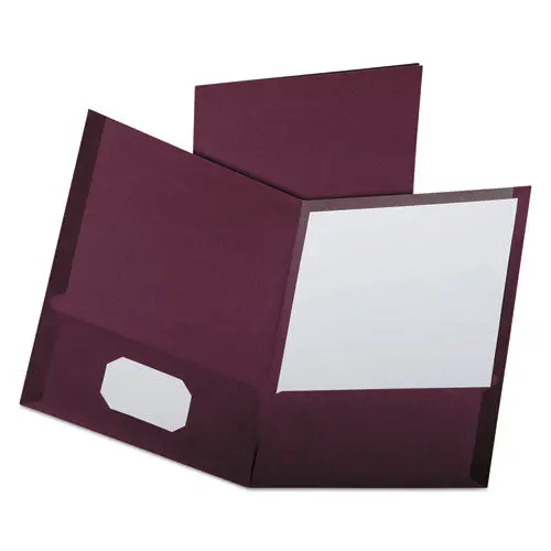 Linen Finish Twin Pocket Folders, Letter, Burgundy,25-Box 1