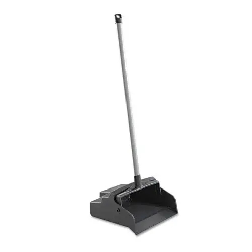 Lobbymaster Plastic Dust Pan, 12W X 37H, Black Pan-White Handle 1