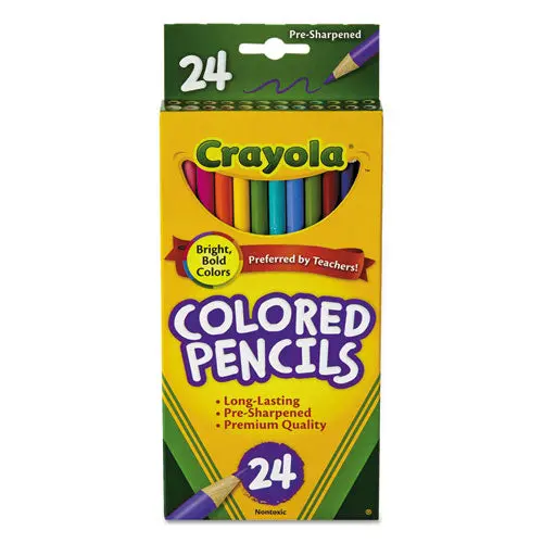 Long-Length Colored Pencil Set, 3.3 Mm, 2B (#1), Assorted Lead-Barrel Colors, 24-Pack 1