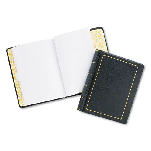 Looseleaf Minute Book, Black Leather-Like Cover, 250 Unruled Pages, 8 1-2 X 11 1