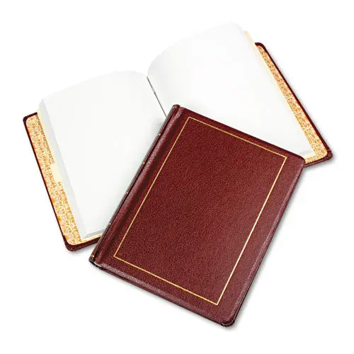 Looseleaf Minute Book, Red Leather-Like Cover, 250 Unruled Pages, 8 1-2 X 11 1