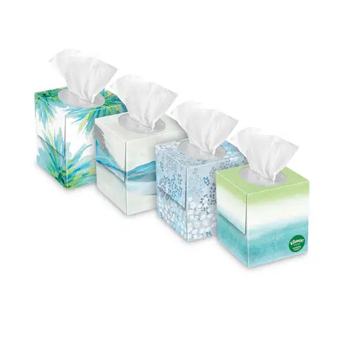 Lotion Facial Tissue, 3-Ply, White, 60 Sheets-Box, 4 Boxes-Pack, 2 Packs-Carton 1