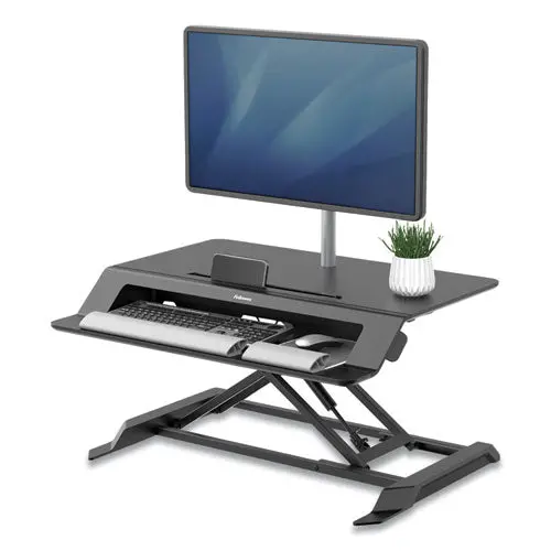 Lotus Lt Sit-Stand Workstation, 34.38W X 28.38D X 7.62H, Black 1