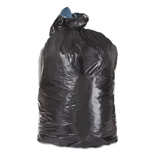 Low-Density Can Liners, 56 Gal, 1.3 Mil, 43" X 47", Black, 100-Carton 1