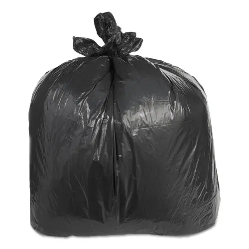 Low-Density Can Liners, 60 Gal, 2.4 Mil, 38" X 58", Black, 100-Carton 1