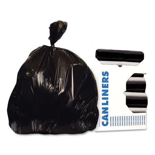 Low-Density Repro Can Liner, 45 Gal, 1.2 Mil, 40" X 46", Black, 100-Carton 1