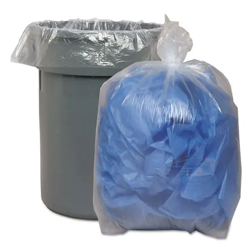 Low Density Repro Can Liners, 60 Gal, 1.4 Mil, 38" X 58", Clear, 100-Carton 1